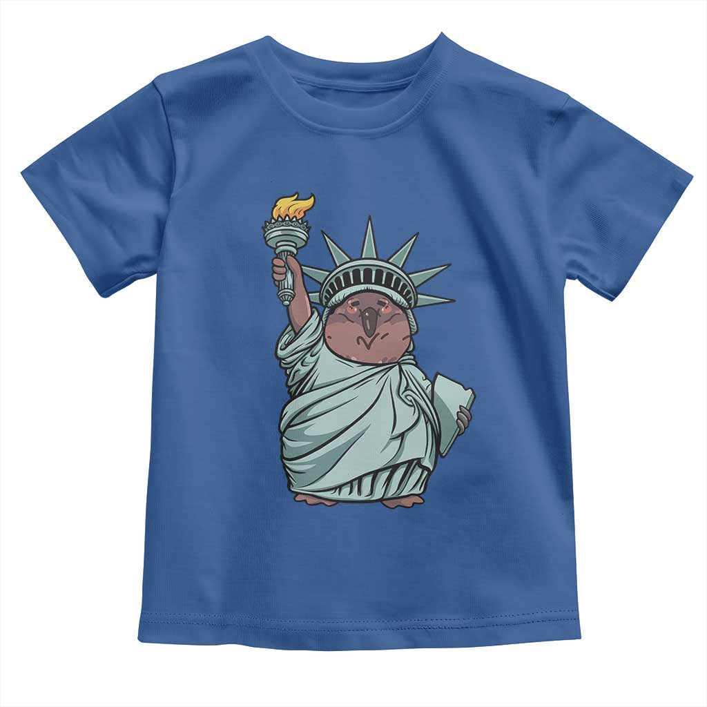 Funny Pesto The Penguin Statue Of Liberty Toddler T Shirt TS11 Royal Blue Print Your Wear