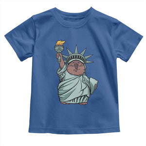 Funny Pesto The Penguin Statue Of Liberty Toddler T Shirt TS11 Royal Blue Print Your Wear