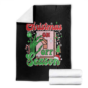 Funny Christmas Season Throw Blanket Switch Red And Green Skeleton Hand TS11 Black Print Your Wear