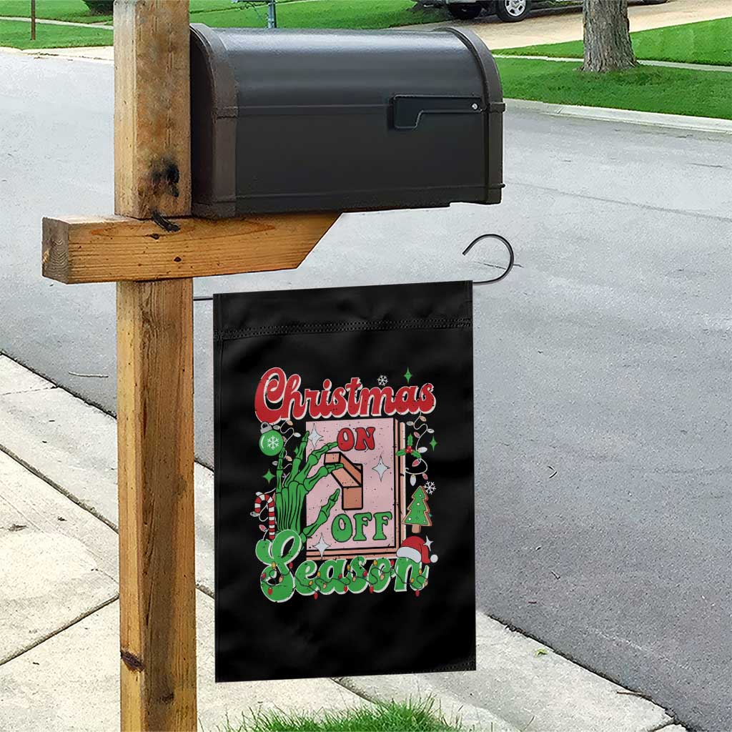 Funny Christmas Season Garden Flag Switch Red And Green Skeleton Hand TS11 Print Your Wear