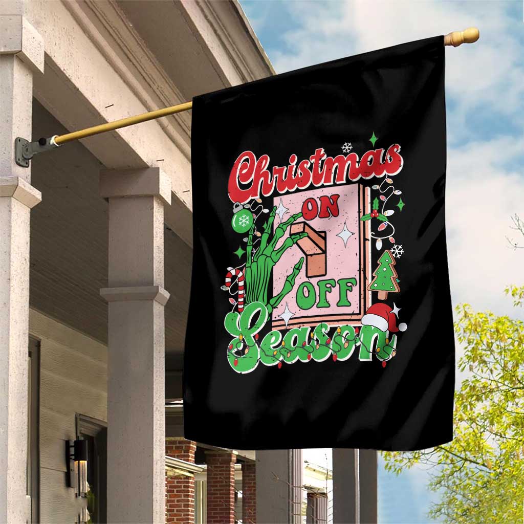 Funny Christmas Season Garden Flag Switch Red And Green Skeleton Hand TS11 Print Your Wear
