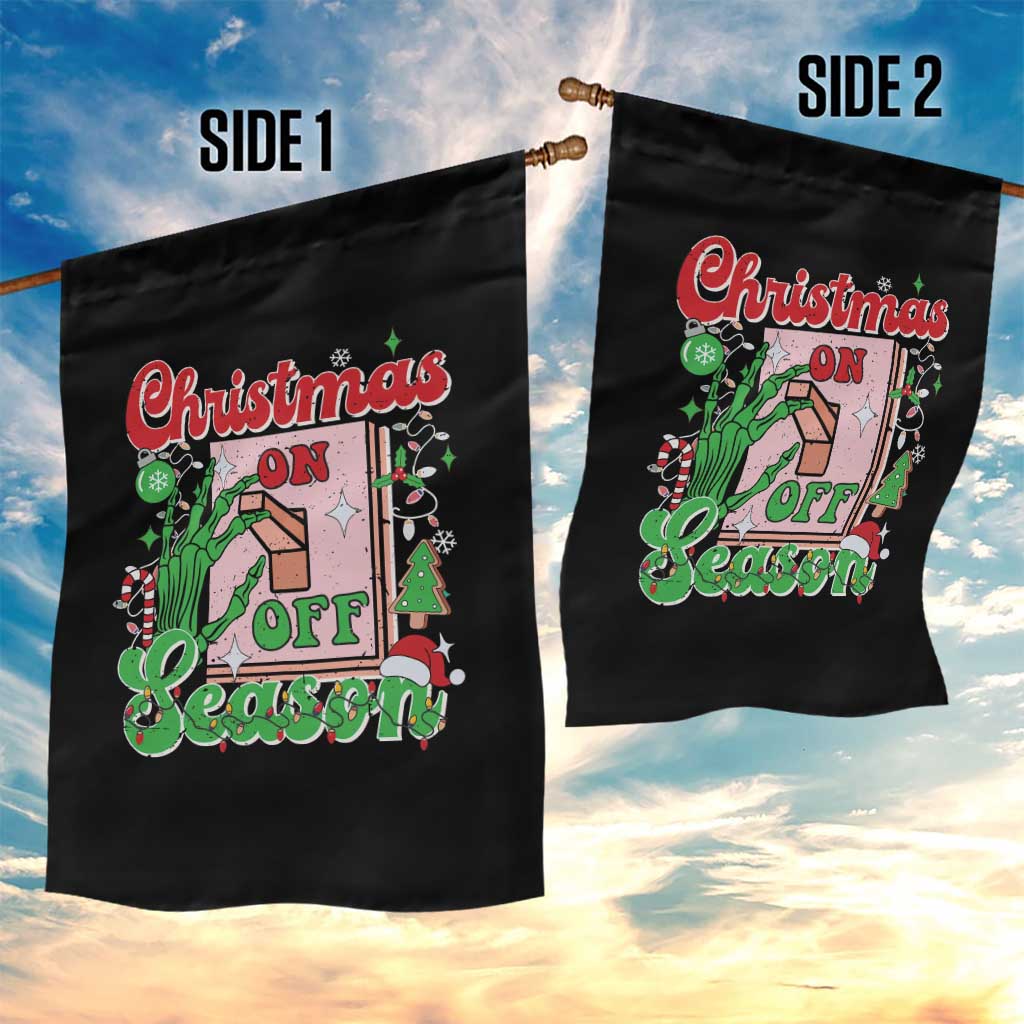Funny Christmas Season Garden Flag Switch Red And Green Skeleton Hand TS11 Print Your Wear