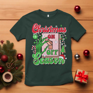 Funny Christmas Season T Shirt Switch Red And Green Skeleton Hand TS11 Dark Forest Green Print Your Wear
