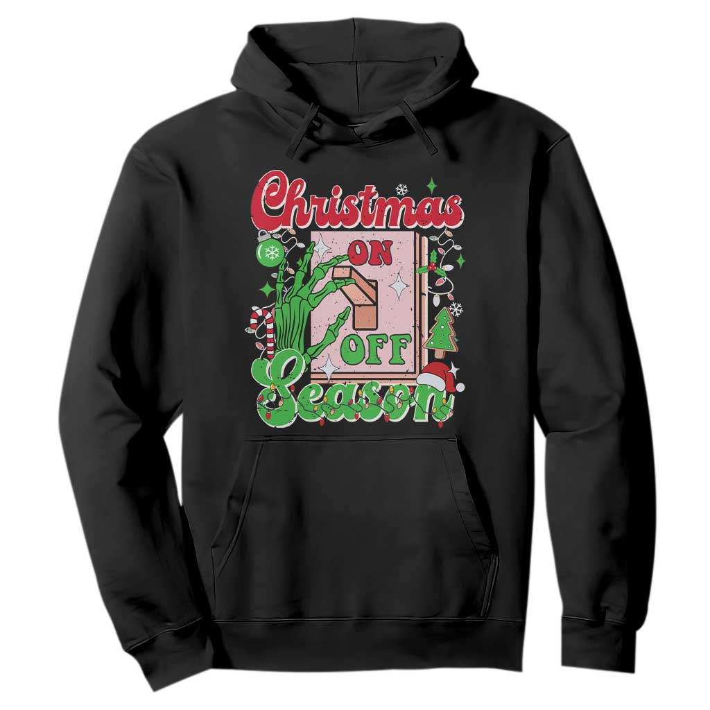 Funny Christmas Season Hoodie Switch Red And Green Skeleton Hand TS11 Black Print Your Wear