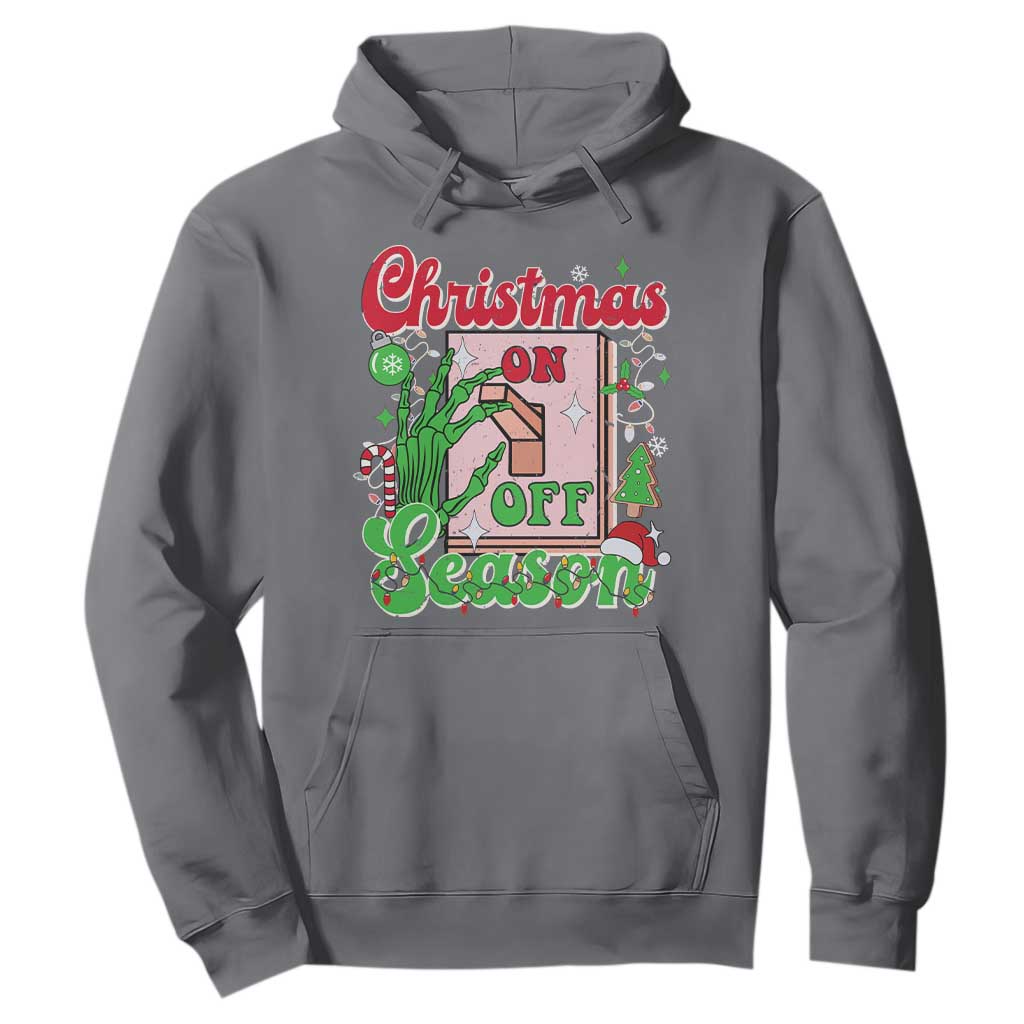 Funny Christmas Season Hoodie Switch Red And Green Skeleton Hand TS11 Charcoal Print Your Wear