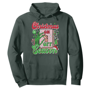 Funny Christmas Season Hoodie Switch Red And Green Skeleton Hand TS11 Dark Forest Green Print Your Wear