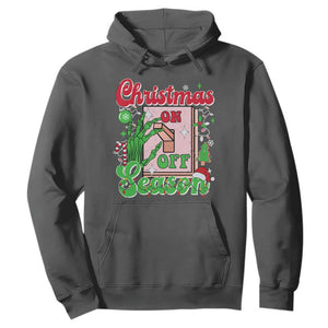 Funny Christmas Season Hoodie Switch Red And Green Skeleton Hand TS11 Dark Heather Print Your Wear
