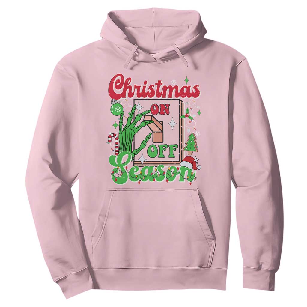 Funny Christmas Season Hoodie Switch Red And Green Skeleton Hand TS11 Light Pink Print Your Wear