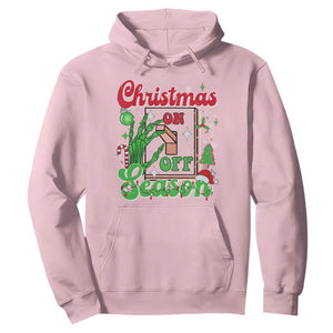 Funny Christmas Season Hoodie Switch Red And Green Skeleton Hand TS11 Light Pink Print Your Wear