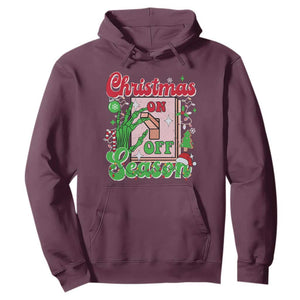Funny Christmas Season Hoodie Switch Red And Green Skeleton Hand TS11 Maroon Print Your Wear