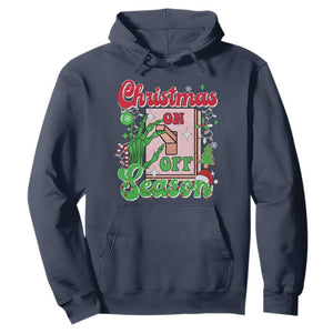 Funny Christmas Season Hoodie Switch Red And Green Skeleton Hand TS11 Navy Print Your Wear