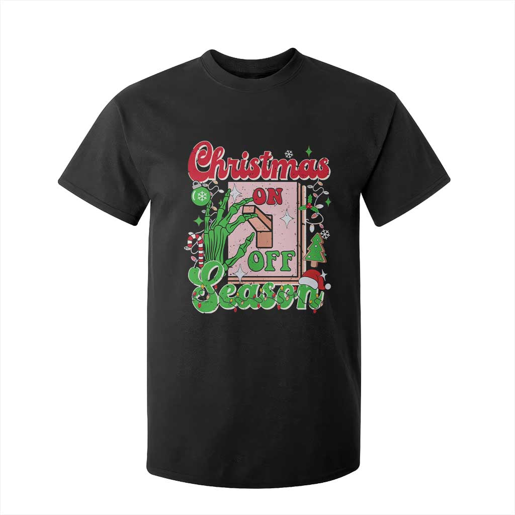 Funny Christmas Season T Shirt For Kid Switch Red And Green Skeleton Hand TS11 Black Print Your Wear