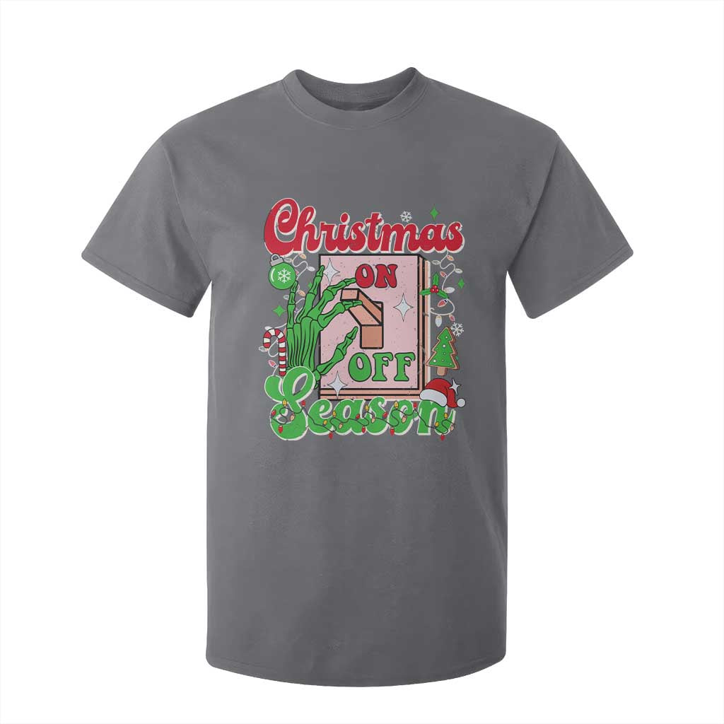 Funny Christmas Season T Shirt For Kid Switch Red And Green Skeleton Hand TS11 Charcoal Print Your Wear