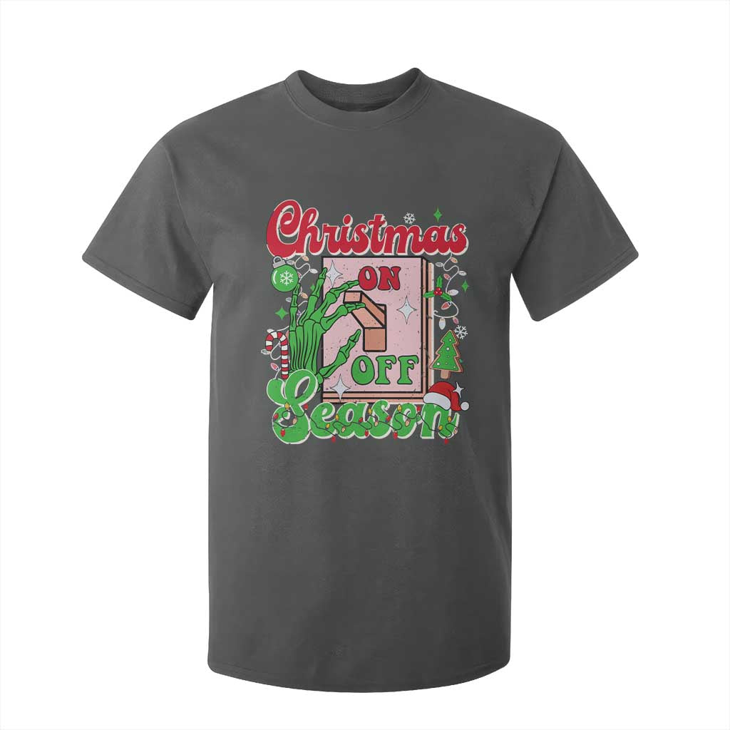 Funny Christmas Season T Shirt For Kid Switch Red And Green Skeleton Hand TS11 Dark Heather Print Your Wear