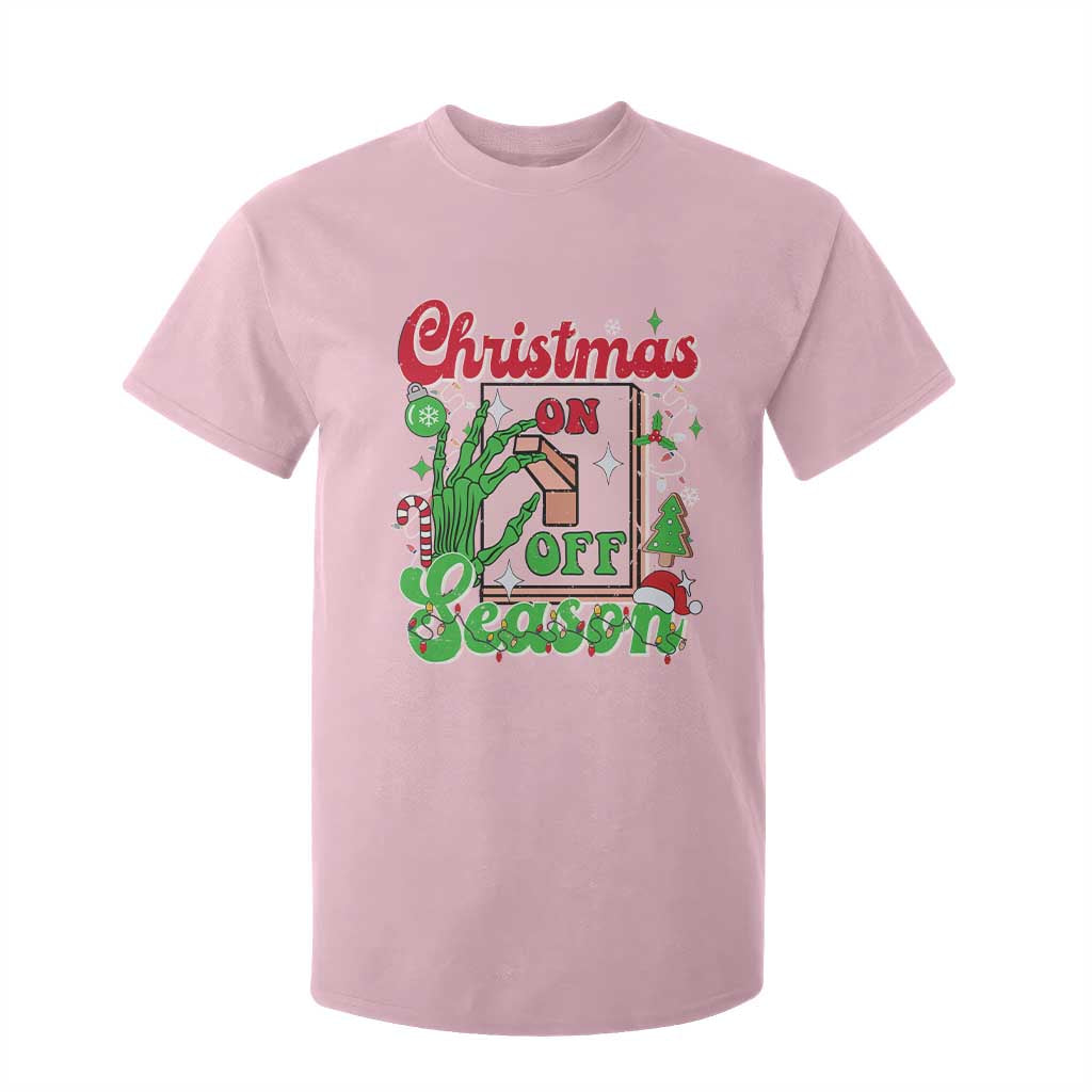 Funny Christmas Season T Shirt For Kid Switch Red And Green Skeleton Hand TS11 Light Pink Print Your Wear