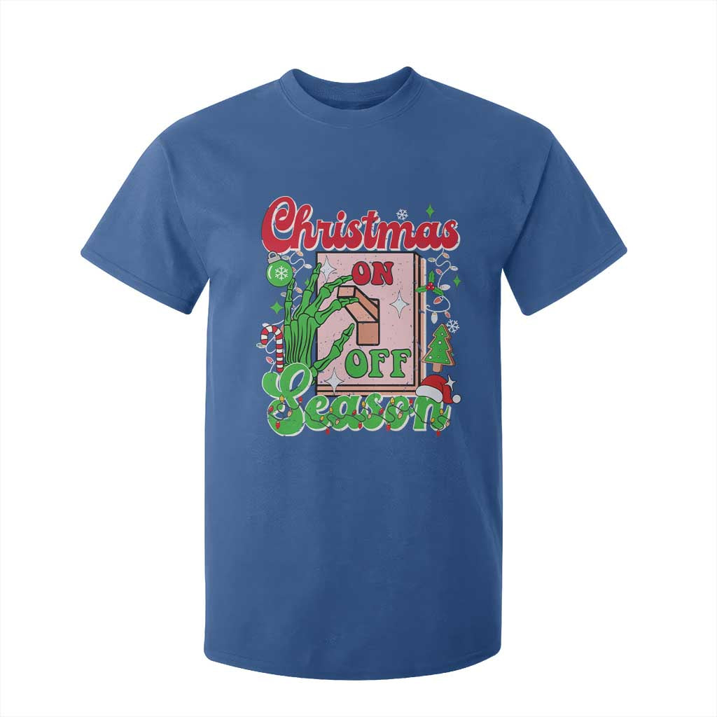 Funny Christmas Season T Shirt For Kid Switch Red And Green Skeleton Hand TS11 Royal Blue Print Your Wear