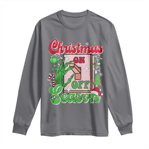 Funny Christmas Season Long Sleeve Shirt Switch Red And Green Skeleton Hand TS11 Charcoal Print Your Wear