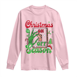 Funny Christmas Season Long Sleeve Shirt Switch Red And Green Skeleton Hand TS11 Light Pink Print Your Wear