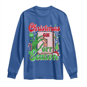Funny Christmas Season Long Sleeve Shirt Switch Red And Green Skeleton Hand TS11 Royal Blue Print Your Wear