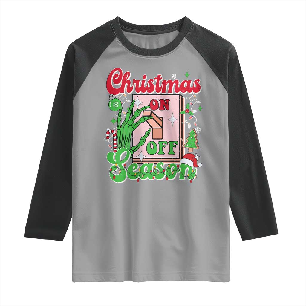 Funny Christmas Season Raglan Shirt Switch Red And Green Skeleton Hand TS11 Sport Gray Black Print Your Wear