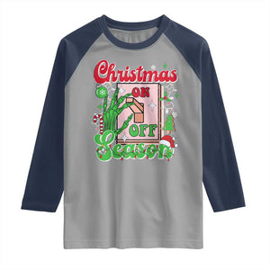 Funny Christmas Season Raglan Shirt Switch Red And Green Skeleton Hand TS11 Sport Gray Navy Print Your Wear