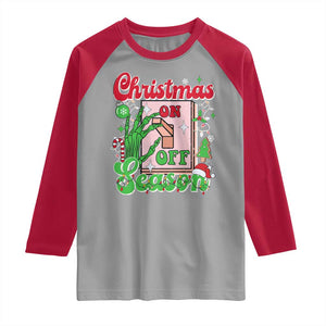 Funny Christmas Season Raglan Shirt Switch Red And Green Skeleton Hand TS11 Sport Gray Red Print Your Wear