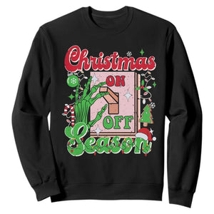 Funny Christmas Season Sweatshirt Switch Red And Green Skeleton Hand TS11 Black Print Your Wear