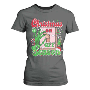 Funny Christmas Season T Shirt For Women Switch Red And Green Skeleton Hand TS11 Dark Heather Print Your Wear