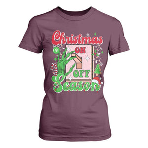 Funny Christmas Season T Shirt For Women Switch Red And Green Skeleton Hand TS11 Maroon Print Your Wear
