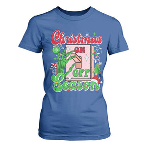 Funny Christmas Season T Shirt For Women Switch Red And Green Skeleton Hand TS11 Royal Blue Print Your Wear