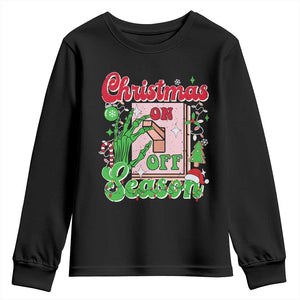 Funny Christmas Season Youth Sweatshirt Switch Red And Green Skeleton Hand TS11 Black Print Your Wear