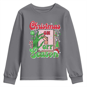 Funny Christmas Season Youth Sweatshirt Switch Red And Green Skeleton Hand TS11 Charcoal Print Your Wear