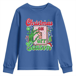 Funny Christmas Season Youth Sweatshirt Switch Red And Green Skeleton Hand TS11 Royal Blue Print Your Wear