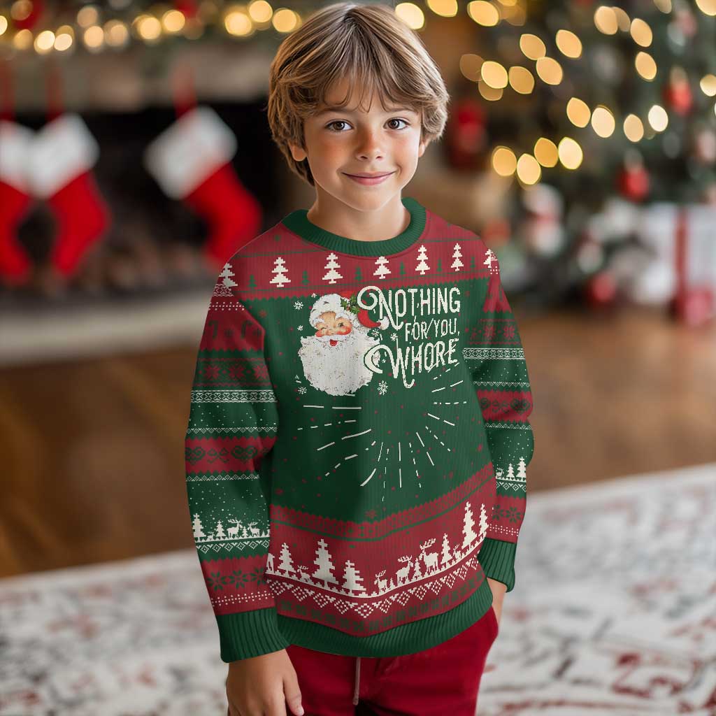 Funny Xmas Naughty Santa Ugly Christmas Sweater Nothing For You Whore TS11 Christmas Print Your Wear