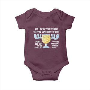 Funny Christmas Vacation Eggnog Baby Onesie Can I Refill Your Eggnogs Get You Something To Eat Xmas Movie TS11 Maroon Print Your Wear