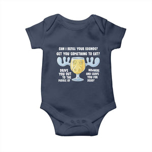 Funny Christmas Vacation Eggnog Baby Onesie Can I Refill Your Eggnogs Get You Something To Eat Xmas Movie TS11 Navy Print Your Wear
