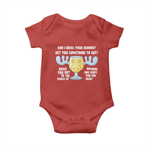 Funny Christmas Vacation Eggnog Baby Onesie Can I Refill Your Eggnogs Get You Something To Eat Xmas Movie TS11 Red Print Your Wear