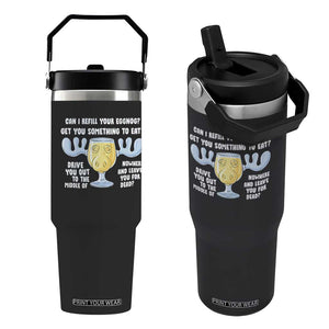 Funny Christmas Vacation Eggnog Flip Straw Tumbler Can I Refill Your Eggnogs Get You Something To Eat Xmas Movie TS11 One Size: 30 oz Black Print Your Wear