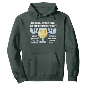 Funny Christmas Vacation Eggnog Hoodie Can I Refill Your Eggnogs Get You Something To Eat Xmas Movie TS11 Dark Forest Green Print Your Wear