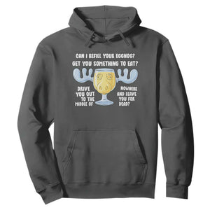 Funny Christmas Vacation Eggnog Hoodie Can I Refill Your Eggnogs Get You Something To Eat Xmas Movie TS11 Dark Heather Print Your Wear