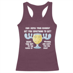 Funny Christmas Vacation Eggnog Racerback Tank Top Can I Refill Your Eggnogs Get You Something To Eat Xmas Movie TS11 Maroon Print Your Wear