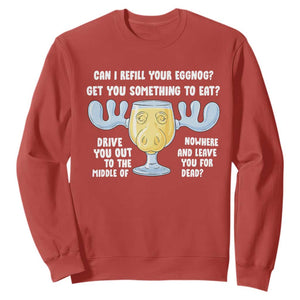 Funny Christmas Vacation Eggnog Sweatshirt Can I Refill Your Eggnogs Get You Something To Eat Xmas Movie TS11 Red Print Your Wear