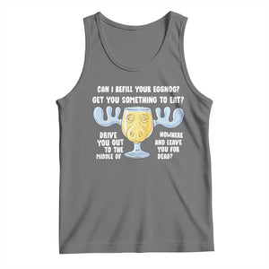 Funny Christmas Vacation Eggnog Tank Top Can I Refill Your Eggnogs Get You Something To Eat Xmas Movie TS11 Black Heather Print Your Wear