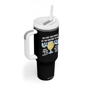 Funny Christmas Vacation Eggnog Tumbler With Handle Can I Refill Your Eggnogs Get You Something To Eat Xmas Movie - Print Your Wear