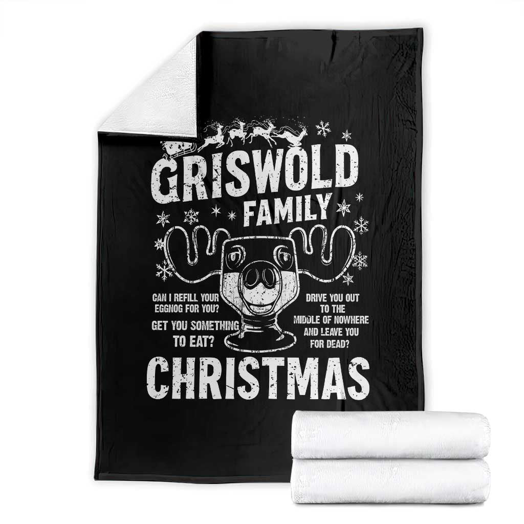 Funny Christmas Vacation Eggnog Throw Blanket Griswold Family Can I Refill Your Eggnogs Xmas Movie TS11 Black Print Your Wear