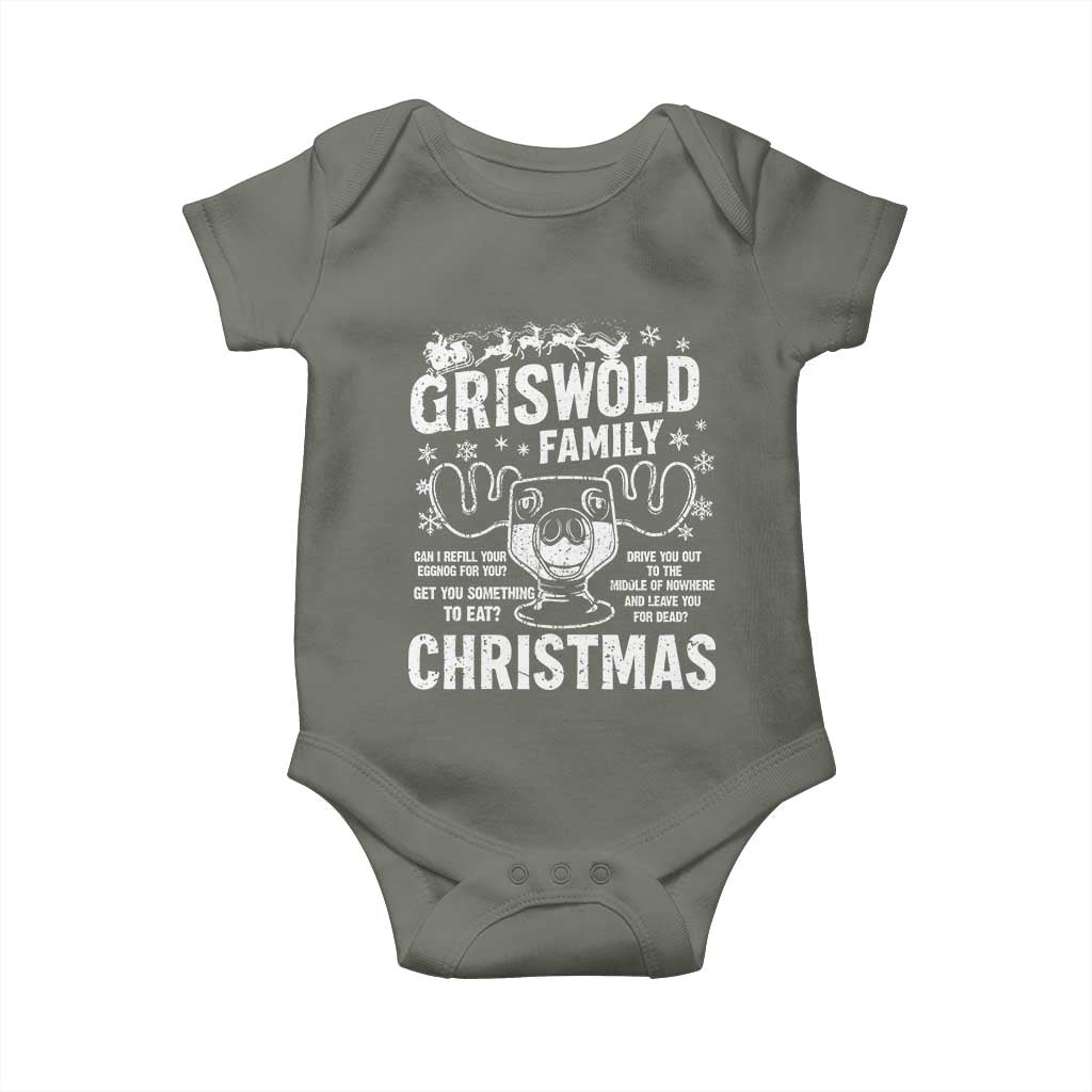Funny Christmas Vacation Eggnog Baby Onesie Griswold Family Can I Refill Your Eggnogs Xmas Movie TS11 Military Green Print Your Wear