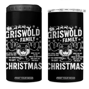 Funny Christmas Vacation Eggnog 4 in 1 Can Cooler Tumbler Griswold Family Can I Refill Your Eggnogs Xmas Movie TS11 One Size: 16 oz Black Print Your Wear