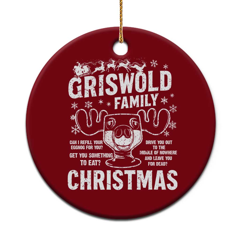 Funny Christmas Vacation Eggnog Ceramic Ornament Griswold Family Can I Refill Your Eggnogs Xmas Movie TS11 1pc Red Print Your Wear