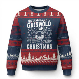 Funny Xmas Vacation Eggnog Ugly Christmas Sweater Griswold Family Can I Refill Your Eggnogs Xmas Movie TS11 Navy Red Print Your Wear