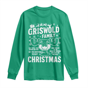 Funny Christmas Vacation Eggnog Long Sleeve Shirt Griswold Family Can I Refill Your Eggnogs Xmas Movie TS11 Irish Green Print Your Wear